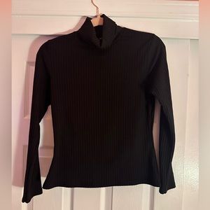 Nasty Gal Turtle Neck Ribbed Black Sweater